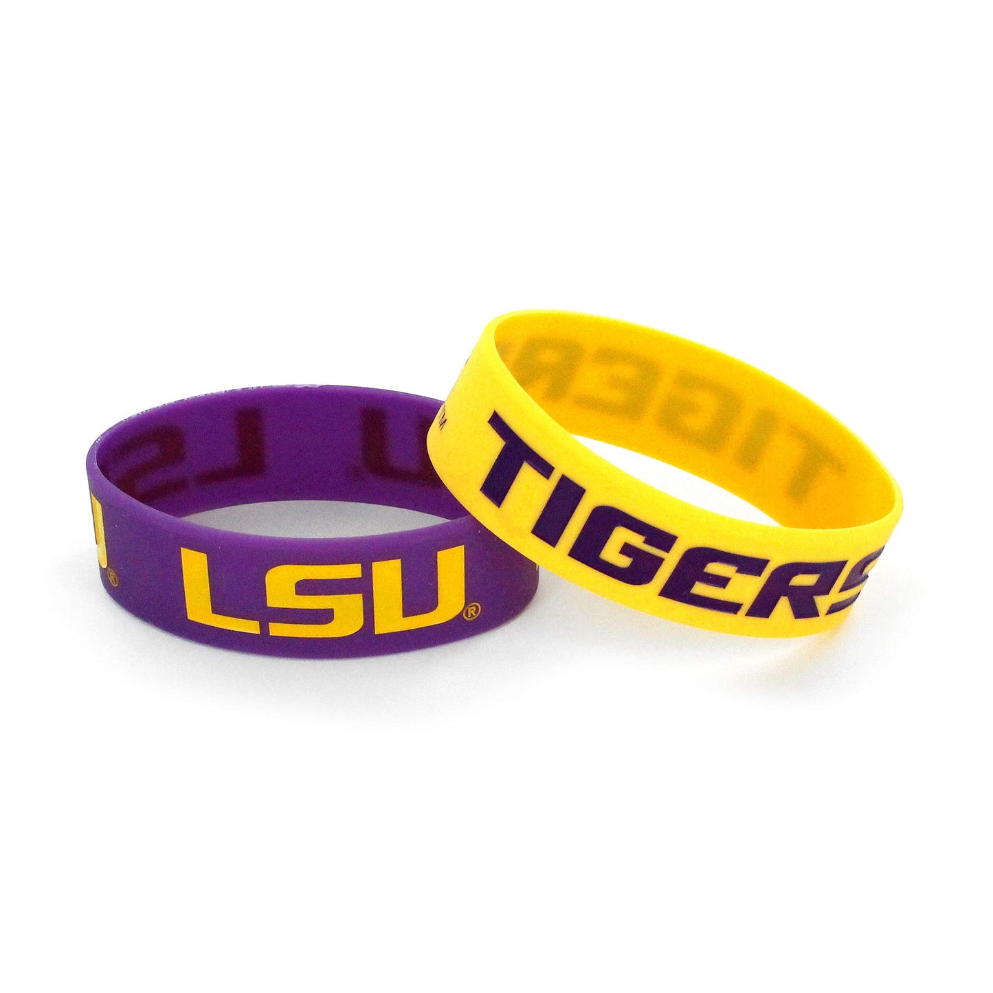 Pulsera de silicona de los LSU Tigers de la NCAA, paquete de 2