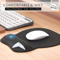 MROCO Ergonomic Mouse Pad with Gel Wrist Rest, Comfortable Mousepad with Smooth Wrist Support Surface and Non-Slip PU Base for Pain Relief, Computer, Laptop, Office & Home, 9.4 x 8.1 in, Black Color