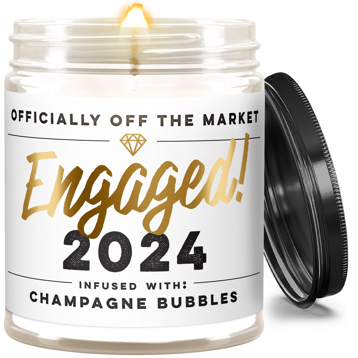 Wax & Wit 2024 Engagement Candles Gifts for Couples - Bridal Shower Gifts for Bride Gifts - Bachelorette Gifts for Bride to Be Gifts - Engagement Gifts for Her - Gifts for Newly Engaged Couples, 9oz