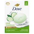 Dove Beauty Bar Soap Cool Moisture Cucumber & Green Tea Scent, 8 Bars for Refreshed Skin, Leaves Skin Refreshed 3.75 oz