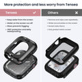 Tensea (2 in 1) for Waterproof Apple Watch Screen Protector Case SE 2nd Generation SE Series 6 5 4 40mm Accessories, iWatch PC Face Cover Built-in Tempered Glass Film, Front and Back Bumper Women Men