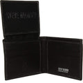 Steve Madden Men's Leather Wallet Extra Capacity Attached Flip Pockets, Black/Antique, One Size