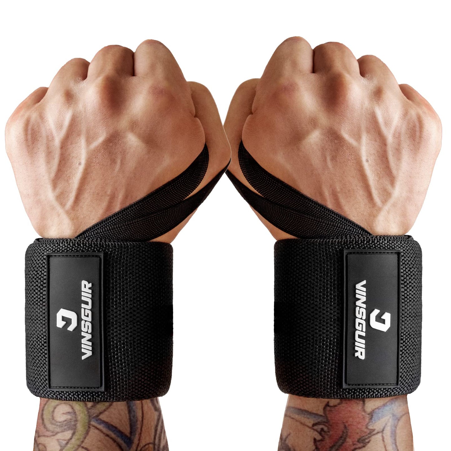 VINSGUIR Wrist Straps for Weightlifting, Wrist Wraps with Heavy-Duty Thumb Loop, Wrist Brace for Wrist Support for Fitness, Strength Training, Bodybuilding