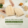 Chill Ah Green Glow All Natural Exfoliator Dual Sided Loofah Bath Mitts – 100% Plant-Based, Dye-Free, Biodegradable, Scratch-Free, Handcrafted in Vietnam (2-Pack)