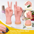 krofaue 2 Pack Practice Nail Tips Art Trainer Training Hand Tool Flexible Bendable Movable Fake Mannequin Right Hands Manicure Tool