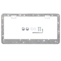 TZARROT Cadre de plaque d'immatriculation en strass blanc pour femmes et hommes, bordure fine en métal antirouille, accessoires de voiture pour femmes et filles