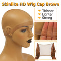 BEEOS Dark Brown Skinlike HD Wig Cap for Women, 4 Pieces Invisible Ultra-thin Stretchy Stocking Caps for Lace Front Wigs