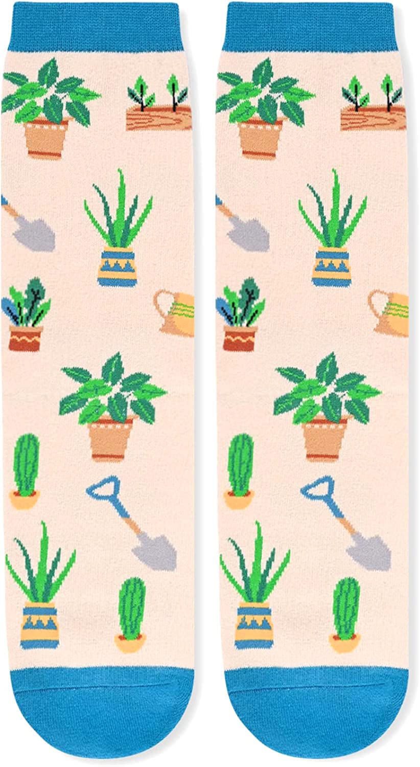 Zmart Plant Socks Unique Gardening Gifts for Women Teen Girls - Gardening Gifts For Gardeners, Gardening Socks, Nature Socks, Plant Lady Socks