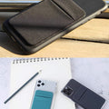 3Pack Cell Phone Card Holder for Back of Phone,Stretchy Stick on Wallet Pocket Credit Card ID Case Pouch Sleeve Self Adhesive Sticker for iPhone Samsung Galaxy Android-Dark Green&Blue Gray&Black