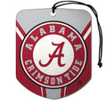 Ambientador colgante para automóvil FANMATS 61602 NCAA Alabama Crimson Tide, paquete de 2, aroma a hielo negro, eliminador de olores, diseño de escudo con logotipo del equipo