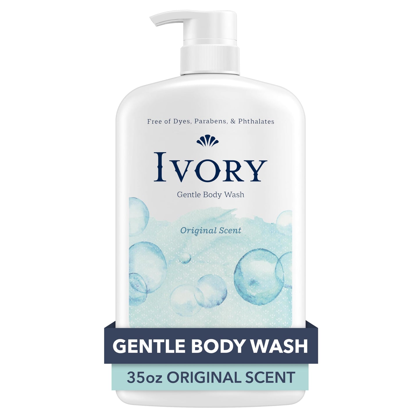 Ivory Body Wash Gentle, Free of dyes, parabens, and phthalates, Original Scent, 35 oz