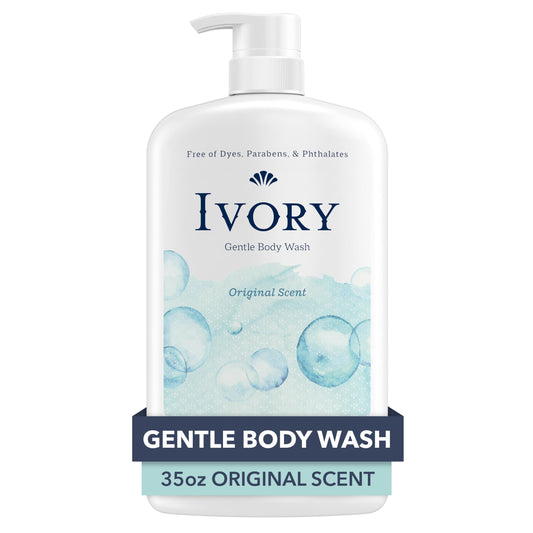 Ivory Body Wash Gentle, Free of dyes, parabens, and phthalates, Original Scent, 35 oz