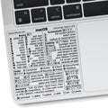 Autocollants de raccourcis Mac OS | Autocollants de clavier Mac pour Mac OS | Autocollants en vinyle laminé sans résidus pour MacBook pour ordinateur portable | Autocollants de raccourcis MacBook pour Air et Pro 13-16" (transparent/noir)