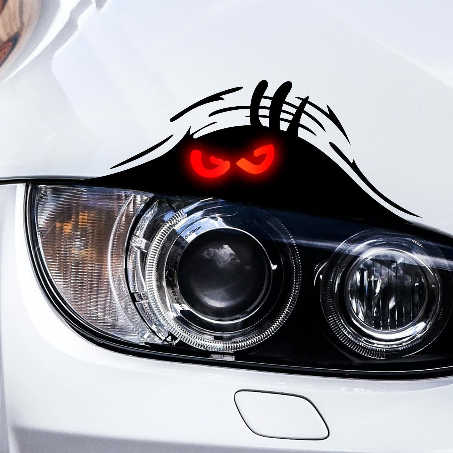 2PCS Murimt Peeking Monster Funny Car Stickers and Decals Waterproof Reflective Headlight Vinyl Car Decals for Women Men Truck Decals for Cars Cover Scratches Bumper Vinyl Decals Halloween Stickers