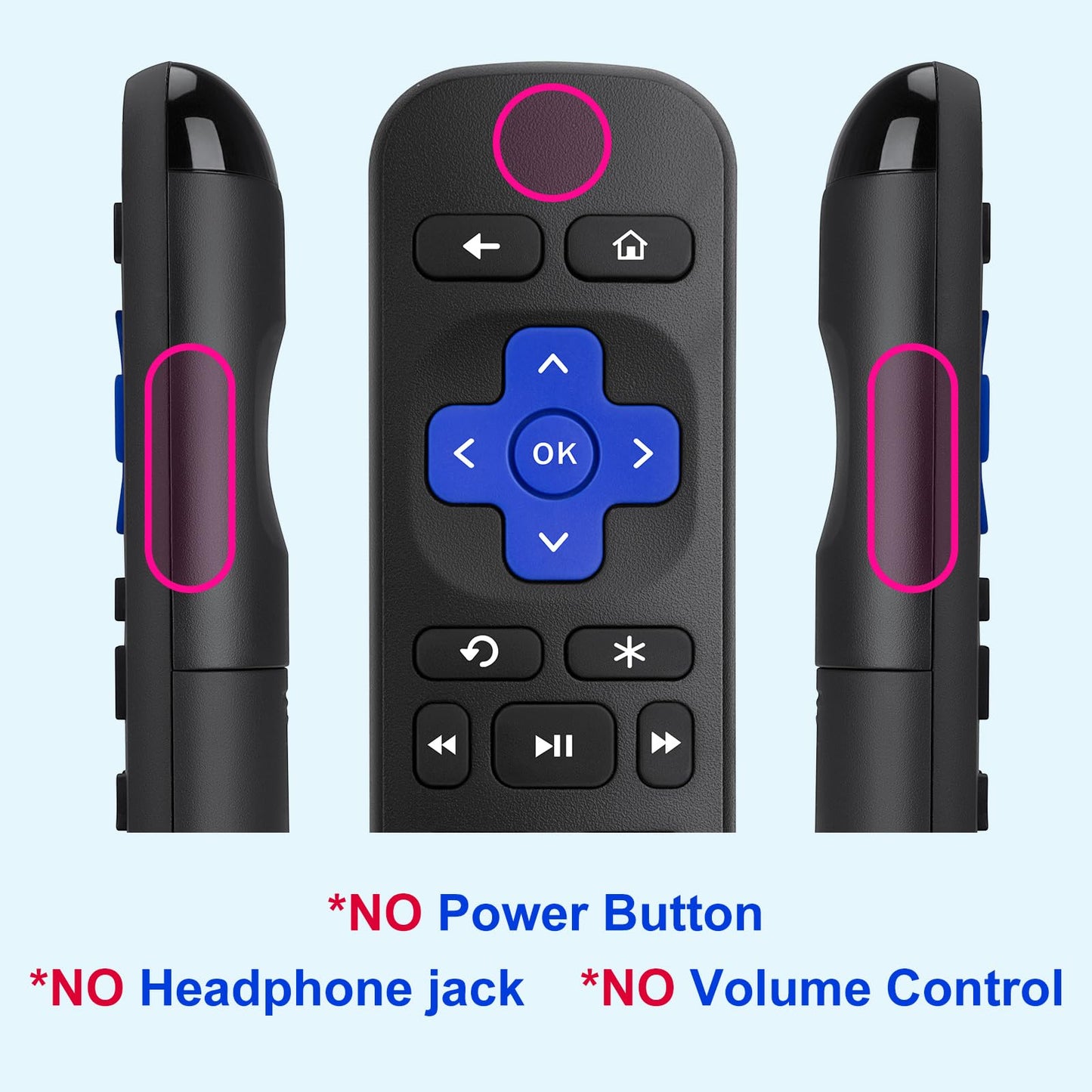 (2 Pack) Replacement Remote for Roku Box,for Roku Express,for Roku Premiere,for Roku Player,for Roku1/2/3/4,(NOT for Stick and TV or Game)