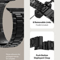 Fullmosa Compatible Apple Watch Bands 49mm 45mm 46mm 44mm 42mm 41mm 40mm 38mm, Metal iWatch Band with Case for Apple Watch Ultra Series 10 9 8 7 6 5 4 3 2 1 SE, 42mm 44mm 45mm Black