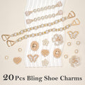 20 Pcs Bling Shoe Charms for Women, Pearl Flower Gems Shoes Charms, Butterfly Flower Charms Sparkling Pearl Shoe Chains, DIY Shoe Decoration Charms for Party Favors Birthday Christmas Gift Christmas