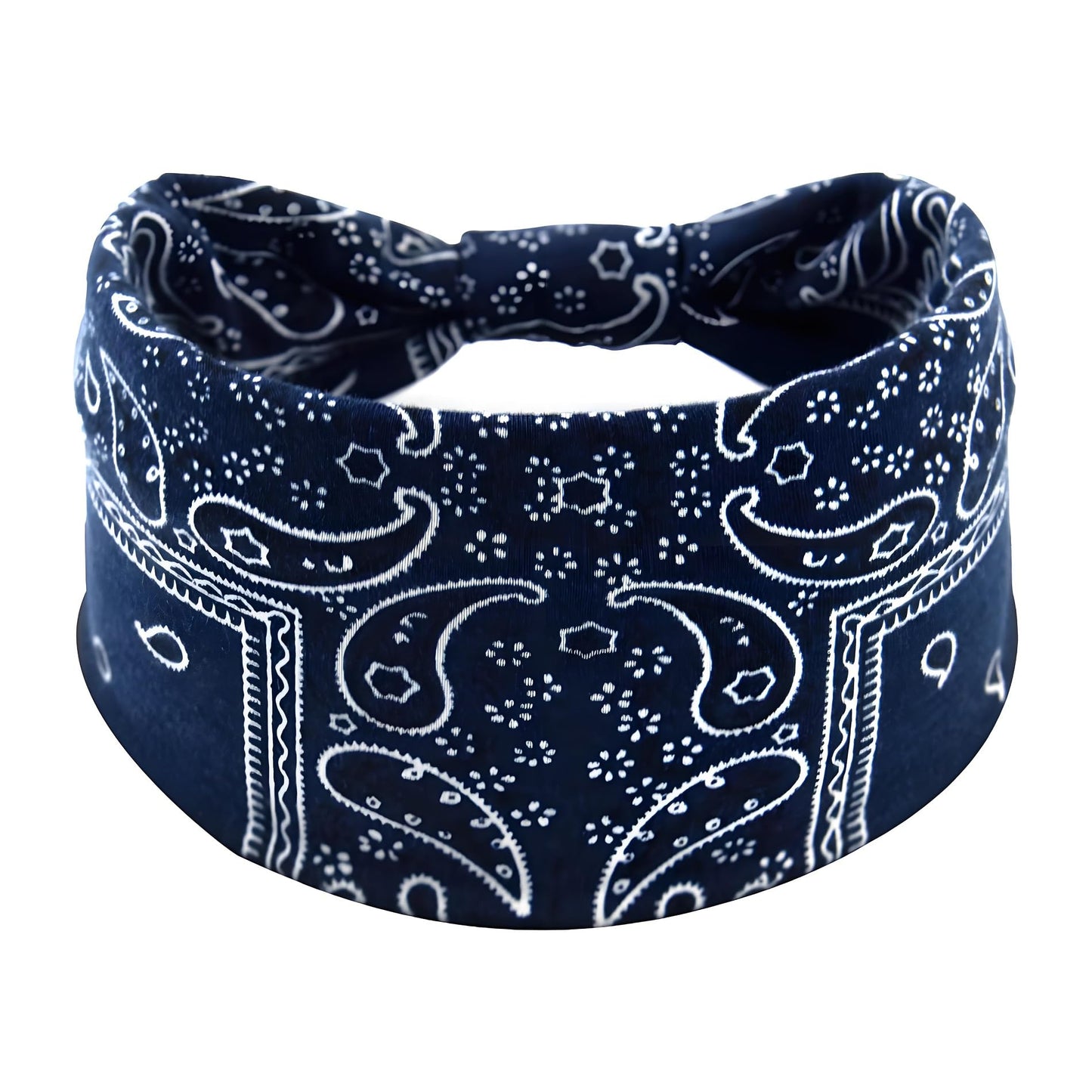 Bandeaux noués larges BOHO Accesyes Bandeaux de yoga Bandeaux de sport Bandeau épais pour la tête africaine Bandes extensibles Écharpe pour cheveux Grand bandana antidérapant Lot de 4 (noix de cajou, taille unique)