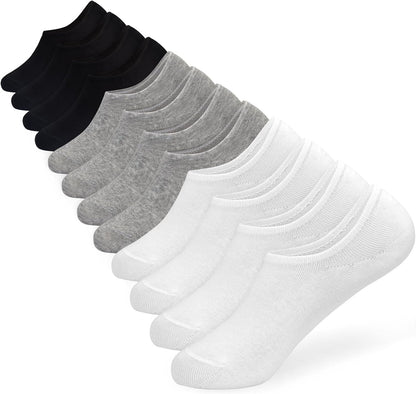 Chaussettes invisibles pour hommes 12 paires de chaussettes courtes invisibles à coupe basse avec doublure en coton Chaussettes décontractées pour hommes 6-12 