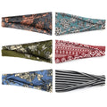 YONUF Boho Headbands For Women Fashion Wide Headband Yoga Workout Head Bands Hair Accessories Band 6 Pack