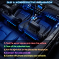 Interior Car Lights, Abnija Car LED Strip Light 48 LED DIY 16 Million Colors Microphone App Control Smart Phone Music Sync RGB Under Dash Waterproof Car Lighting Kit with Car Charger, USB DC 12V