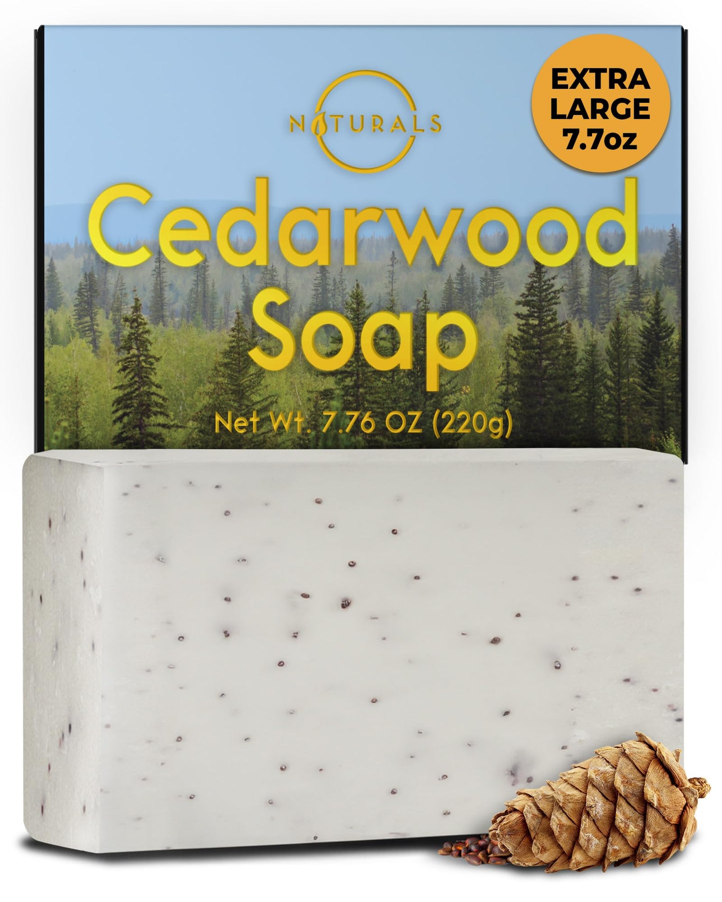 O Naturals Exfoliating Soap Bar Cedarwood - Natural Exfoliating Bar Soap - Heavy Grit Mens Soap - Apricot Kernels Bar Soap - Bar Soap for Men - Mens Soap Bar - Soap for Men Face Soap Bar Mens Bar Soap