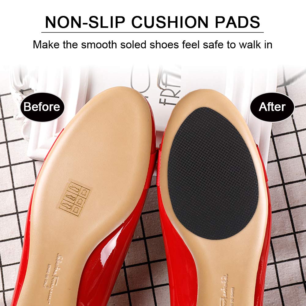 Dr. Shoesert Non-Slip Shoes Pads Adhesive Shoe Sole Protectors, High Heels Anti-Slip Shoe Grips (Black - 3 Pairs)