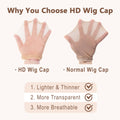 30 Pcs HD Wig Caps for Women Lace Front, Ultra Thin Stocking Cap for Women, Breathable Wig Cap for Long Thick Hair, Wig Caps with Elastic Band Transparent