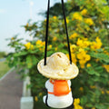 Qiwen Rear View Mirror Hanging Accessories of Cool Swinging Duck Car Hanging Ornament Cute Car Accessories for Teens Men Women Car Mirror Hanging Accessories Funny Truck Car Pendant Car Charms(Cool A)