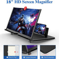 18" Screen Magnifier – 3D HD Cell Phone Magnifing Screen Enlarger Projector for Movies Videos and Gaming – Foldable Phone Stand Holder with Screen Amplifier Compatible with All Smartphones