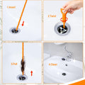 25 Inch Sink Snake Drain Clog Remover Tool,6 Pack Drain Cleaner Hair Clog Remover Tool, Drain Hair Remover Plumbers Snake, Drain Cleaner Sticks, Easy and Quick Unclog Sink Drain, Kitchen, Shower, tub.