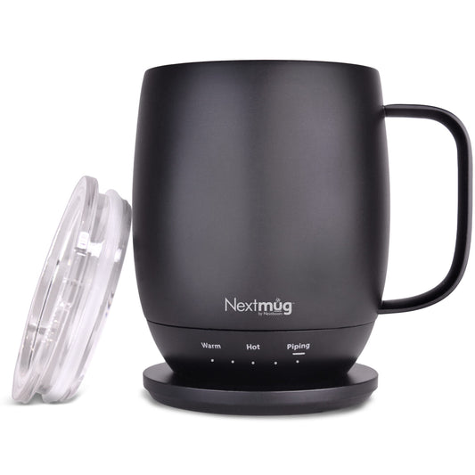 Nextmug - Taza de café autocalentable con temperatura controlada (negra, 14 oz)