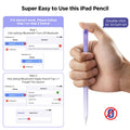 Stylus Pen for iPad 2018-2024, 15Mins Fast Charge for Apple iPad Pencil, Palm Rejection, Tilt Sensitivity, Pen for iPad 10/9/8/7/6, iPad Pro 12.9"/11"/13" M4, iPad Mini 6/5, iPad Air 5/4/3/11"-13" M2