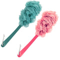 Evmliy 2Pack Back Scrubber for Shower, Loofah Sponge Brush Exfoliating Body, Long Handle Scrub Brush for Shower with Loofah on a Stick for Back Use, Bathing Accessories Body Brushes (2Pack)