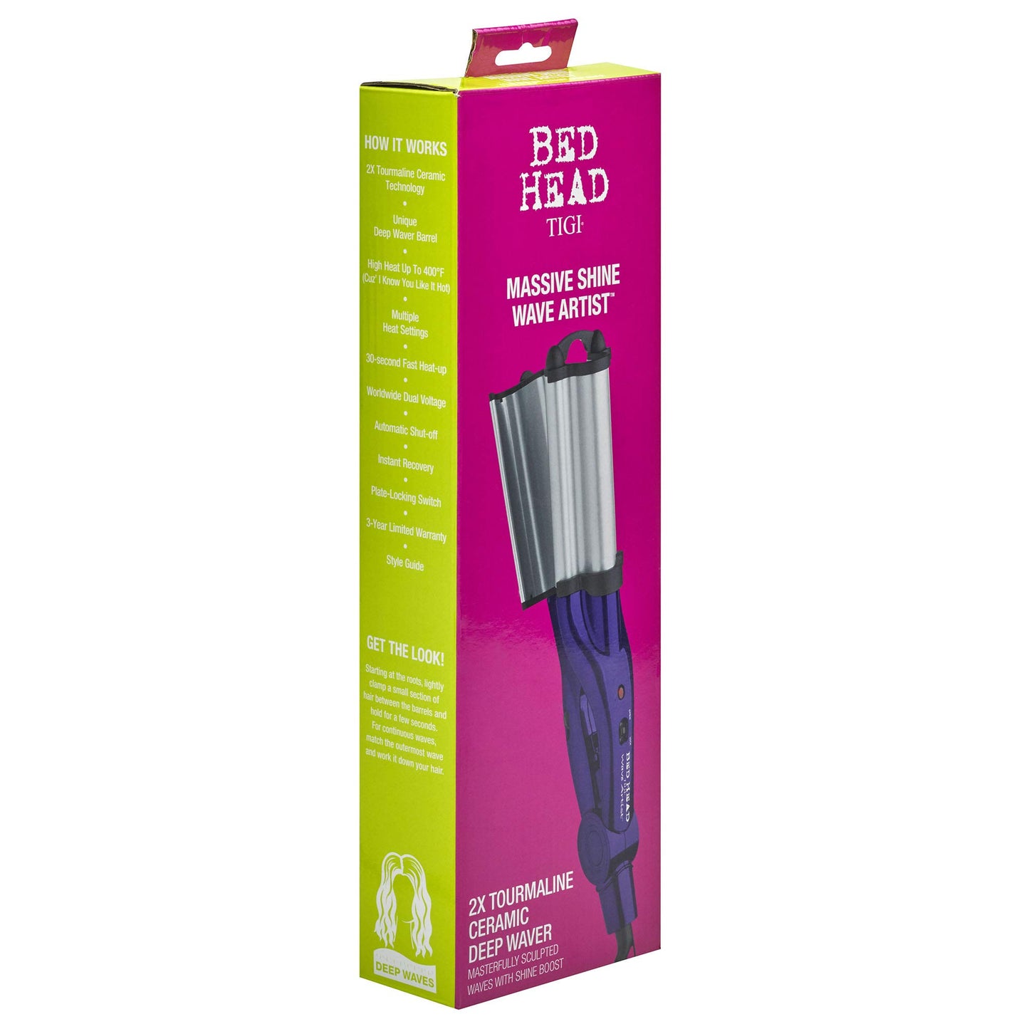 Bed Head Wave Artist Deep Waver | Combat Frizz, Get Long Lasting Results, & Add Massive Shine for Beachy Waves | With Tourmaline Ceramic Technology (Purple)