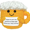 Krinisou Emotional Crochet Beer with Positive Message, Beer Gifts for Beer Lovers, Inspirational Motivational Encouragement Gifts for Women Men