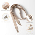 EKAX Universal Cell Phone Lanyard, Adjustable Nylon Lanyard with Double Hook & PU Leather Clip, Crossbody Neck lanyard Phone Strap, Phone Lanyards for Women, Fits Most Phones (Beige)