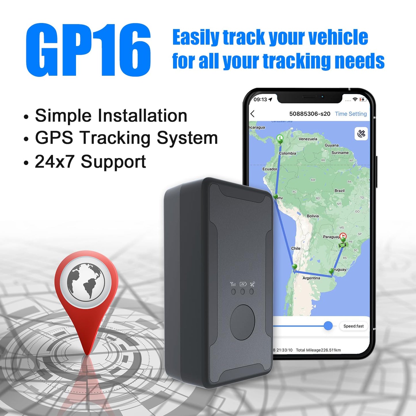 4G LTE GPS Tracker for Vehicles, Car, Kids, Dogs, Motorcycle,10S Instant Updates, Geo-fence,Remote Anti Theft ,Monthly Fee Required