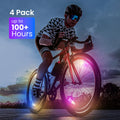 REYUNGGO 4Pack LED Bike Wheel Lights,Ultra Bright Bicycle Spoke Lights,IPX5 Waterproof, Color Bike Light with Included Batteries,Multi-Color Bicycle Lights (2*PinkBlue+2*Red)