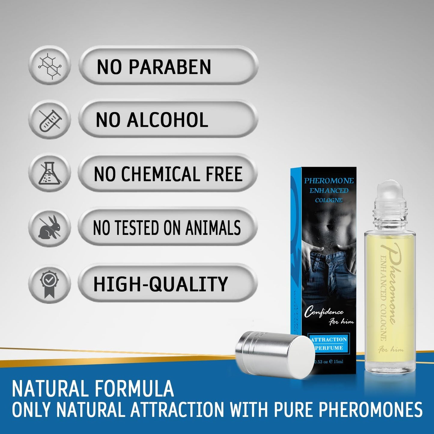 Flywrun Pheromone Cologne for Men to Attract Women - Long-Lasting Scen Cologne for Men - Enhanced Confidence & Attraction Pheromone Infused Perfume for Men - Pheromone Mens Cologne - 15 mL