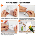 7‘’ Bird Mirror Coolrunner Mirror for Bird Cage Bird Mirror for Parakeets Cage Cockatiels Conures Cage Bird Parrot Mirror with Rope Parrot