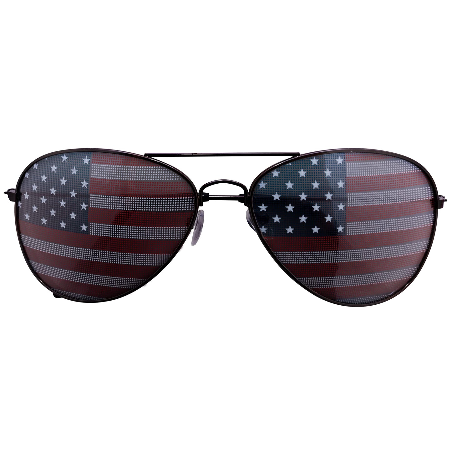 Lunettes de soleil aviateur à monture métallique avec drapeau américain Super Z Outlet (noir)