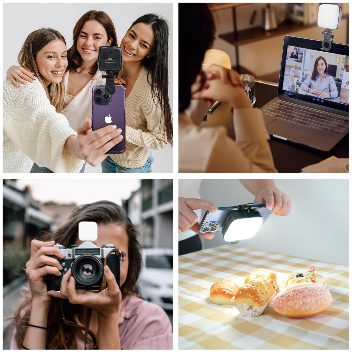 Selfie Light, LED Phone Light Clip with 3 Adjusted Light Modes, 3000K-9900K Video Light for Phone, Eye Friendly Design for iPhone/Laptop/iPad/Camera/TiKTok/Vlog/Video Conference