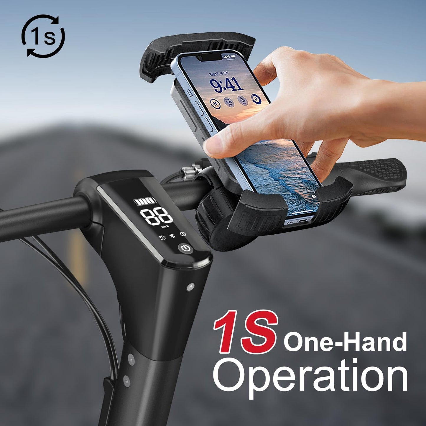 VOLPAM Bike Phone Holder, Motorcycle Phone Mount with Safe Lock, Bike Accessories Phone Holder for Bike, Bicycle, Electric Scooter, Motorcycle