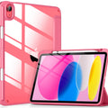 VIKESI for iPad 10th Generation Case 2022, 10.9 Inch Case with Clear Transparent Back and TPU Shockproof Frame Cover [Built-in Pencil Holder, Support Auto Sleep/Wake] -Watermelon