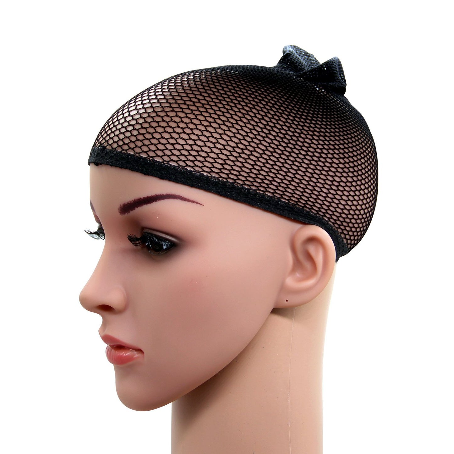 Blisstime Pack of 12 Wig Cap Open End Mesh Net Liner Weaving Cap (black)