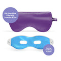 ASUTRA Silk Eye Pillow for Sleep, Purple - Filled w/Lavender Buds & Flax Seeds, Weighted Eye Mask, Meditation & Light Blocking Blindfold, Cooling Gel Mask Included