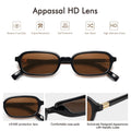 Appassal Retro Rectangular Sunglasses for Women Vintage Fashion Trendy Funny Small 90s Square Sunnies 2024 AP3698 Black/Brown