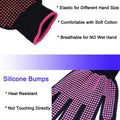 2 Pcs Professional Heat Resistant Glove for Hair Styling Heat Blocking Gloves for Curling, Flat Iron and Hair Styling Tools, Silicone Bump, Pink Edge