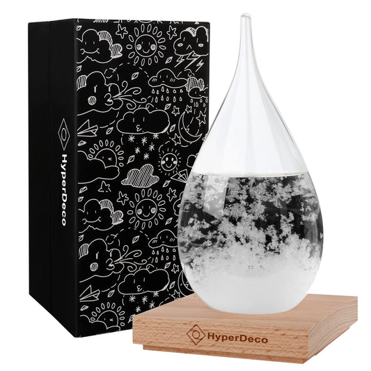 Storm Glass Weather Predictor, Weather Predicting Globe Storm Glass Cloud Forecaster, Water Drop Shaped Barometer Bottle Station, Decoration Craft for Home Office, Christmas Gift for Her(XL)